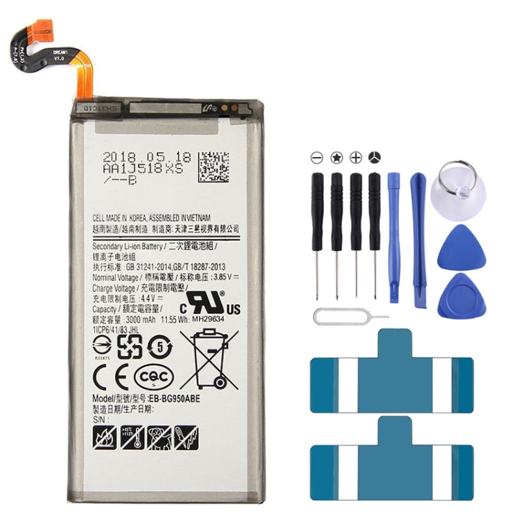 3000mAh Li-Polymer Battery EB-BG950ABE for Samsung Galaxy S8 / G950F / G950A / G950V / G950U / G950T, For Galaxy S8