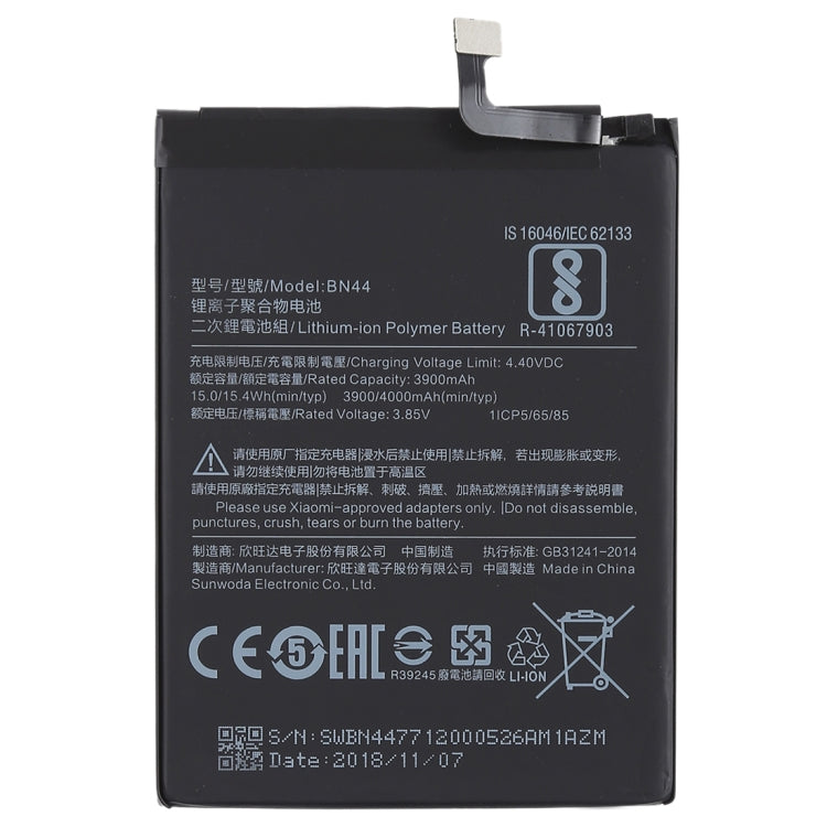 3900mAh BN44 for Xiaomi Redmi 5 Plus Li-Polymer Battery, For Redmi 5 Plus
