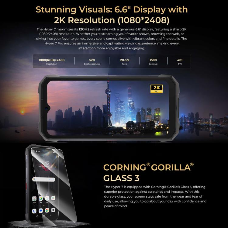 HOTWAV Hyper 7 Rugged Phone, 8GB+256GB, 10800mAh, 6.6 inch Android 14 MediaTek Dimensity 7050 5G, Network: 5G, OTG, NFC