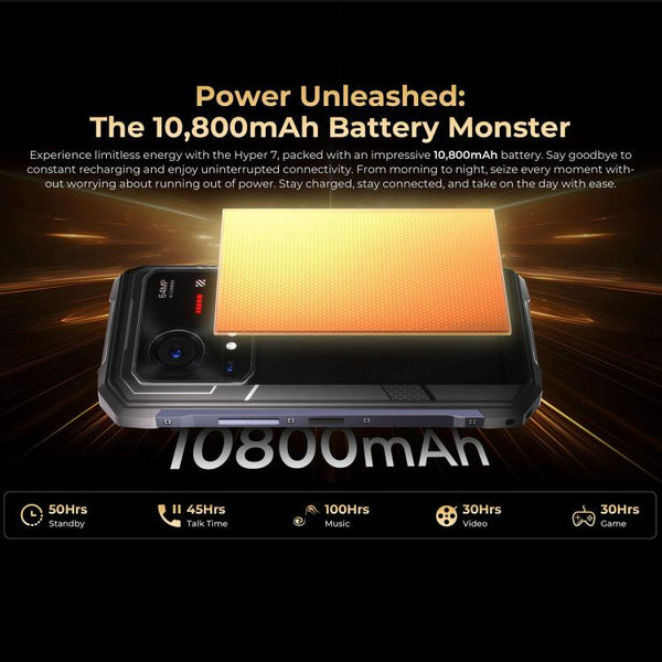 HOTWAV Hyper 7 Rugged Phone, 8GB+256GB, 10800mAh, 6.6 inch Android 14 MediaTek Dimensity 7050 5G, Network: 5G, OTG, NFC