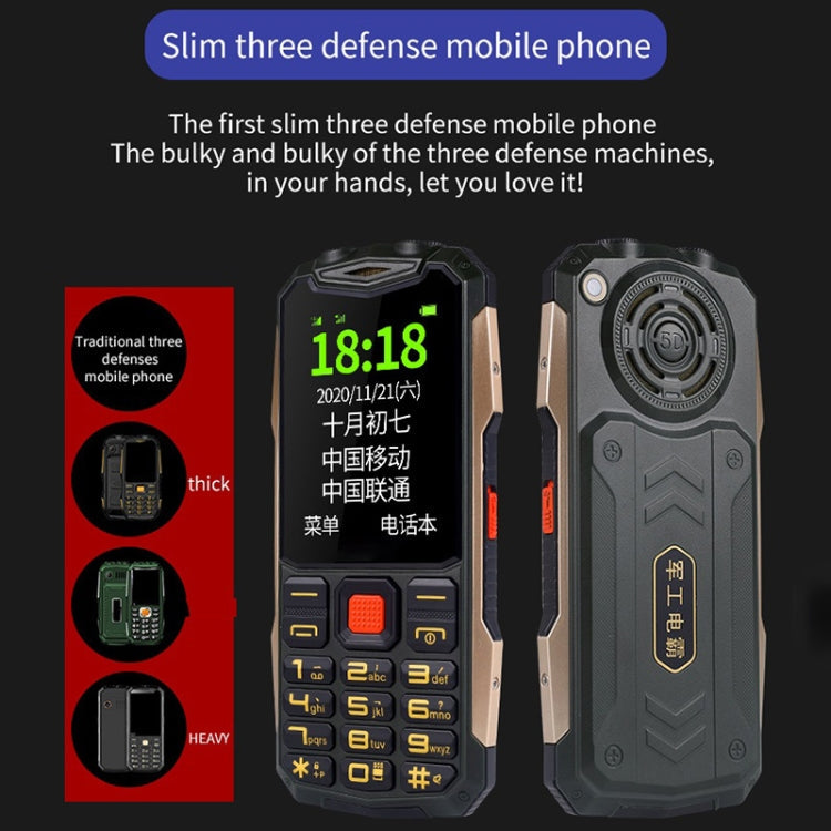 Waterproof Shockproof Dustproof, 4800mAh Battery, 2.4 inch, 21 Keys, Bluetooth, LED Flashlight, FM, SOS, Dual SIM, Network: 2G