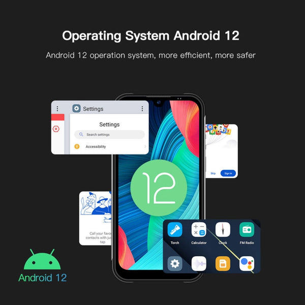 UNIWA W555 Rugged Phone, 3GB+32GB, Dual Rear Cameras, IP68 Waterproof Dustproof Shockproof, 5.71 inch Android 12.0 MTK6761 Quad Core up to 2.0GHz, Network: 4G, NFC, OTG, Global Version