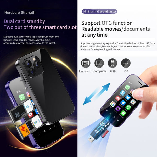 Face Recognition, 3.0 inch Android 9.0 MTK6739CW Quad Core up to 1.28GHz, OTG, Network: 4G, Dual SIM, Support Google Play, 2GB+16GB