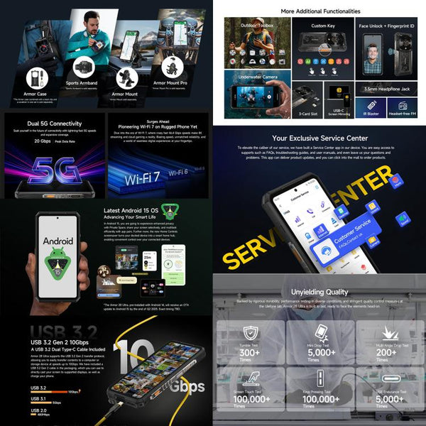 Ulefone Armor 28 Ultra Rugged Phone, 16GB+1TB, Night Vision, 10600mAh, 6.67 inch Android 14 MediaTek Dimensity 9300+ Octa Core, Network: 5G, NFC