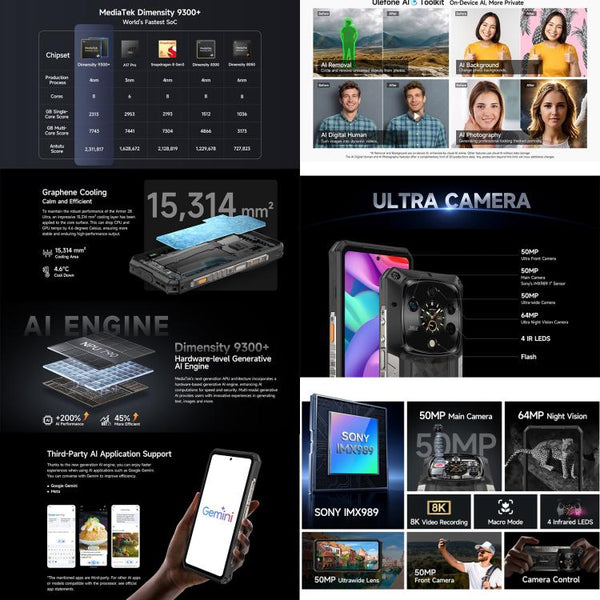 Ulefone Armor 28 Ultra Rugged Phone, 16GB+1TB, Night Vision, 10600mAh, 6.67 inch Android 14 MediaTek Dimensity 9300+ Octa Core, Network: 5G, NFC