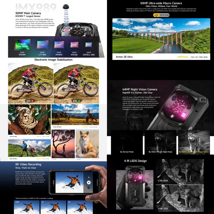 Ulefone Armor 28 Ultra Rugged Phone, 16GB+1TB, Night Vision, 10600mAh, 6.67 inch Android 14 MediaTek Dimensity 9300+ Octa Core, Network: 5G, NFC