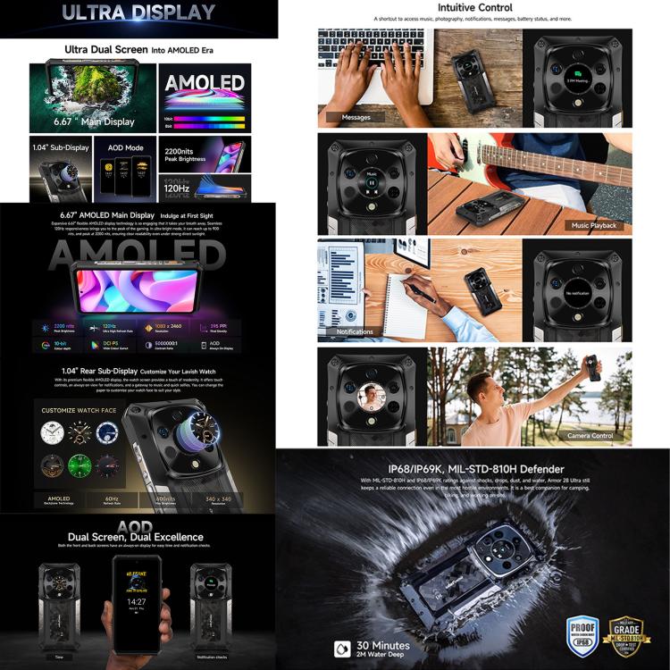 Ulefone Armor 28 UltraThermal Version  Rugged Phone, 16GB+1TB, Night Vision, 10600mAh, 6.67 inch Android 14 MediaTek Dimensity 9300+ Octa Core, Network: 5G, NFC