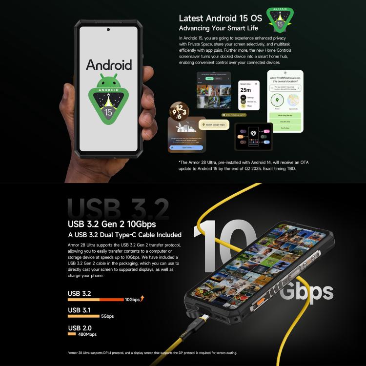 Ulefone Armor 28 UltraThermal Version  Rugged Phone, 16GB+1TB, Night Vision, 10600mAh, 6.67 inch Android 14 MediaTek Dimensity 9300+ Octa Core, Network: 5G, NFC
