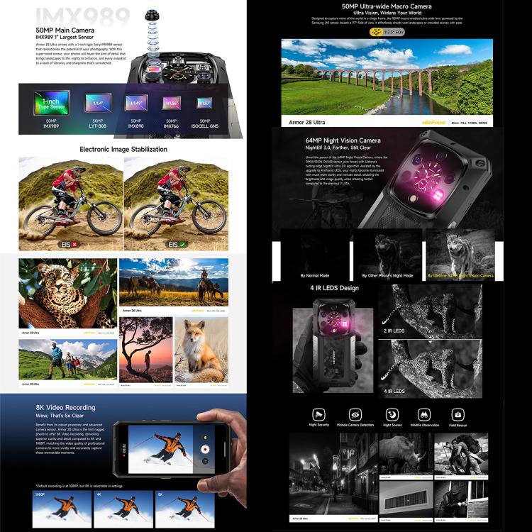 Ulefone Armor 28 UltraThermal Version  Rugged Phone, 16GB+1TB, Night Vision, 10600mAh, 6.67 inch Android 14 MediaTek Dimensity 9300+ Octa Core, Network: 5G, NFC