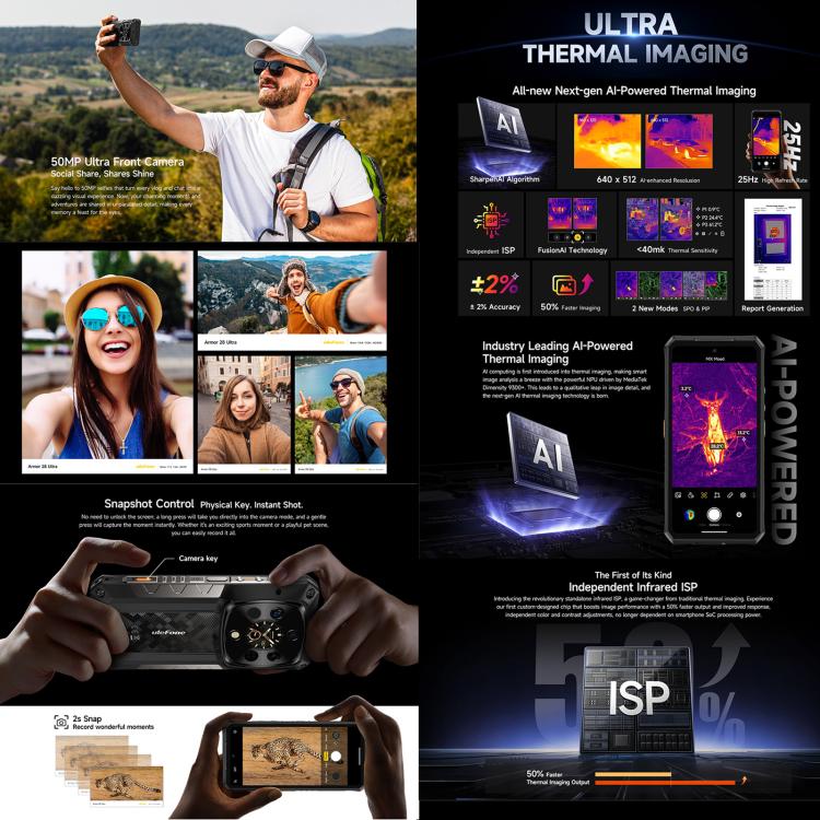 Ulefone Armor 28 UltraThermal Version  Rugged Phone, 16GB+1TB, Night Vision, 10600mAh, 6.67 inch Android 14 MediaTek Dimensity 9300+ Octa Core, Network: 5G, NFC
