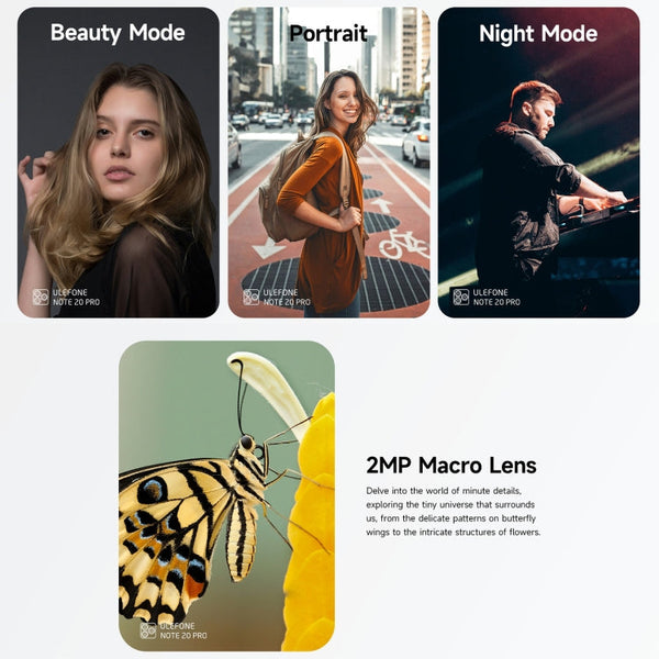 Ulefone Note 20 Pro, 4GB+128GB, Face ID & Side Fingerprint, 6000mAh, 6.75 inch Android 14 Unisoc T606 Octa Core, Network: 4G, Dual SIM, OTG