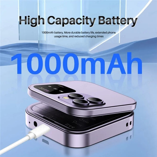 SERVO i16 Pro Mini Flip Phone, 1.77 inch, MTK6261D, 23 Keys, Support Bluetooth, FM, Magic Sound, Quick Dial, GSM, Dual SIM