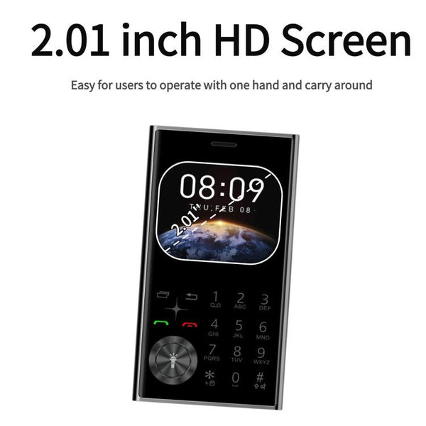 V8 Card Mobile Phone, 2.01 inch, MTK6261D, Support Bluetooth, FM, Torch, GSM, Dual SIM