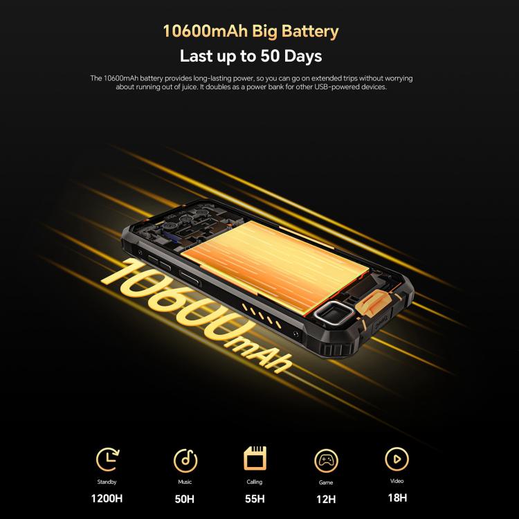 Oukitel WP23 Plus Rugged Phone, 8GB+256GB, 6.52 inch Android 14.0Unisoc T606 Octa-core, NFC, OTG, Network: 4G