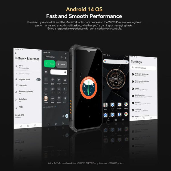 Oukitel WP23 Plus Rugged Phone, 8GB+256GB, 6.52 inch Android 14.0Unisoc T606 Octa-core, NFC, OTG, Network: 4G