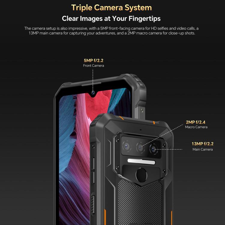 Oukitel WP23 Plus Rugged Phone, 8GB+256GB, 6.52 inch Android 14.0Unisoc T606 Octa-core, NFC, OTG, Network: 4G