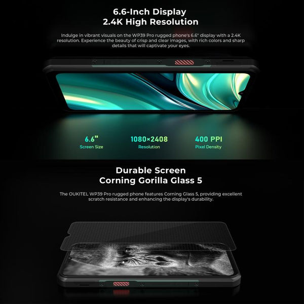 Oukitel WP39 Pro 5G Rugged Phone, 12GB+512GB, Night Vision, Fingerprint Identification, 6.6 inch Android 14 MediaTek Dimensity 6300 Octa Core, NFC, OTG, Network: 5G