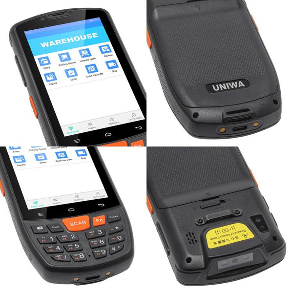 UNIWA HS006 Industrial PDA QR Code Scanner, 3GB+32GB, 4.0 inch Android 11 MediaTek MT6762 Octa Core, NFC, Network: 4G, 3GB+32GB