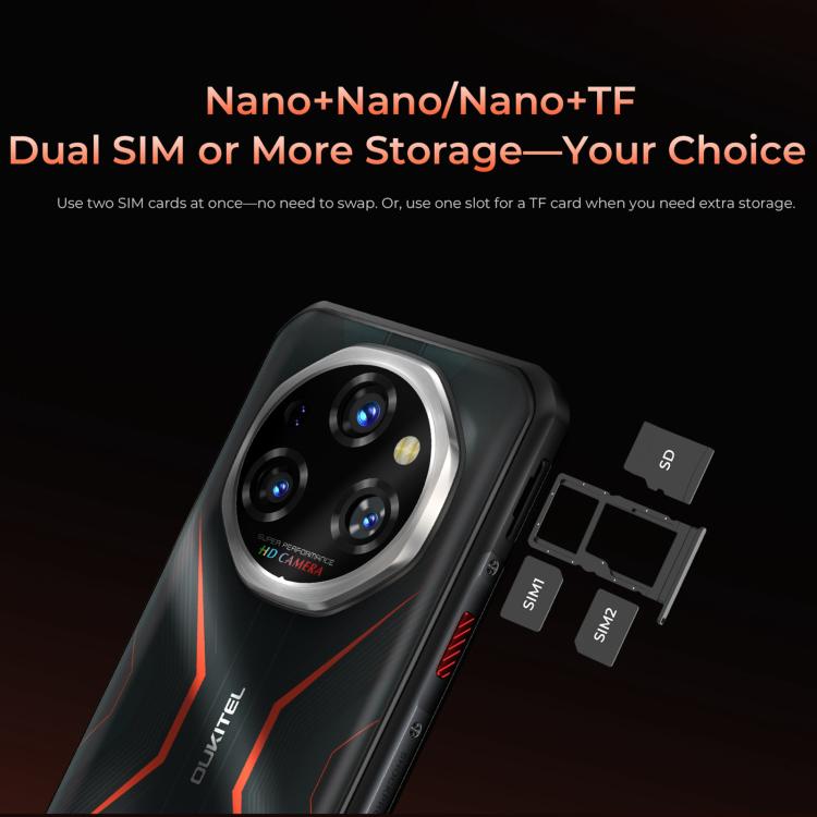 Oukitel WP55 Pro 5G Rugged Phone, 16GB+512GB, 108MP Camera, Fingerprint Identification, 6.6 inch Android 15 MediaTek Dimensity 7025 Octa Core, NFC, OTG, Network: 5G