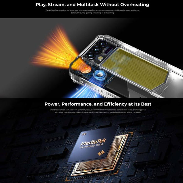 Oukitel WP100 TITAN 5G Projector Rugged Phone, 16GB+512GB, 200MP Camera, Fingerprint Identification, 6.8 inch Android 14 MediaTek Dimensity 7300 Octa Core, NFC, OTG, Network: 5G