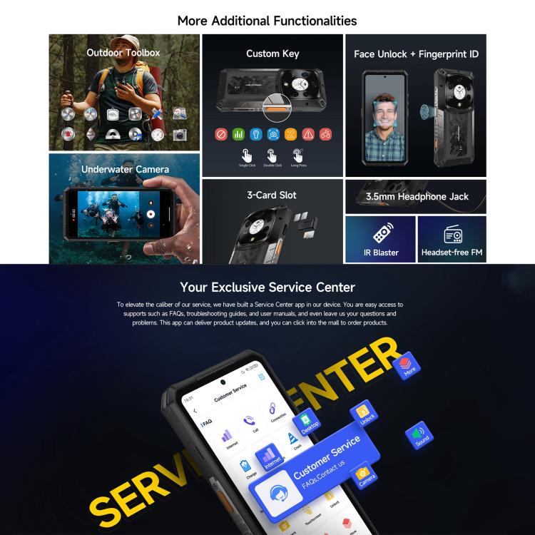 Ulefone Armor 28 Pro Rugged Phone, 16GB+512GB, Night Vision, 10600mAh, 6.67 inch + 1.04 inch Android 15 MediaTek Dimensity 7300 Octa Core, Network: 5G, NFC
