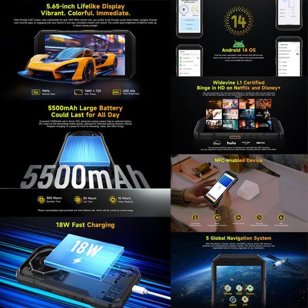 Ulefone Armor X32 Rugged Phone, 8GB+256GB, Night Vision, 5.65 inch Android 14 MediaTek Helio G91 Octa Core, Network: 4G, NFC, OTG