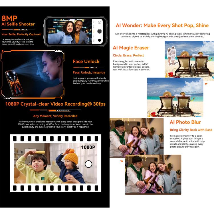 Blackview Oscal Marine 2, 4GB+64GB, 6.56 inch Android 15 Unisoc UMS9230E T615 Octa Core, Network: 4G, OTG, NFC