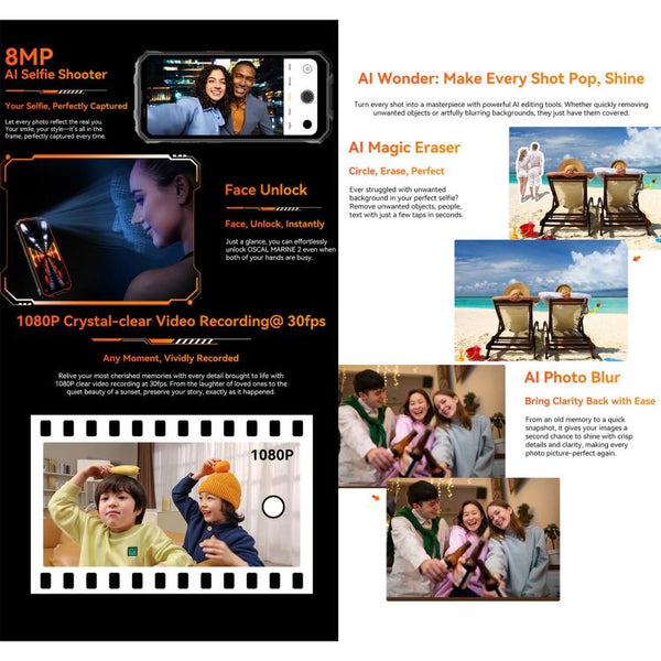 Blackview Oscal Marine 2, 4GB+64GB, 6.56 inch Android 15 Unisoc UMS9230E T615 Octa Core, Network: 4G, OTG, NFC