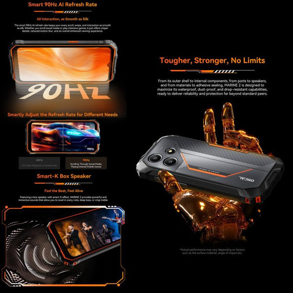 Blackview Oscal Marine 2, 4GB+64GB, 6.56 inch Android 15 Unisoc UMS9230E T615 Octa Core, Network: 4G, OTG, NFC