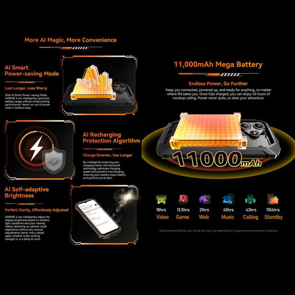 Blackview Oscal Marine 2, 8GB+256GB, 6.56 inch Android 15 Unisoc UMS9230E T615 Octa Core, Network: 4G, OTG, NFC