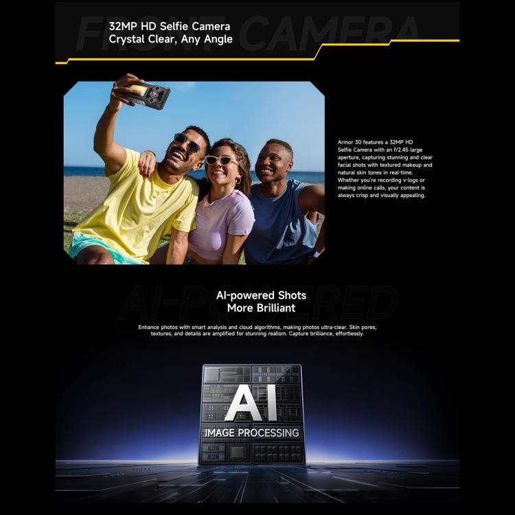 Ulefone Armor 30, 12GB+512GB, Night Vision, IP68/IP69K Rugged Phone, 6.95 inch Android 15 MediaTek Helio G100 Octa Core, Network: 4G, NFC, OTG