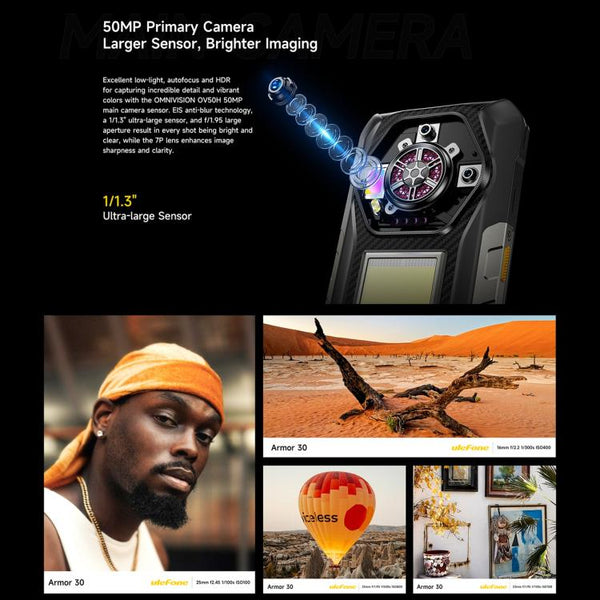 Ulefone Armor 30, 12GB+512GB, Night Vision, IP68/IP69K Rugged Phone, 6.95 inch Android 15 MediaTek Helio G100 Octa Core, Network: 4G, NFC, OTG