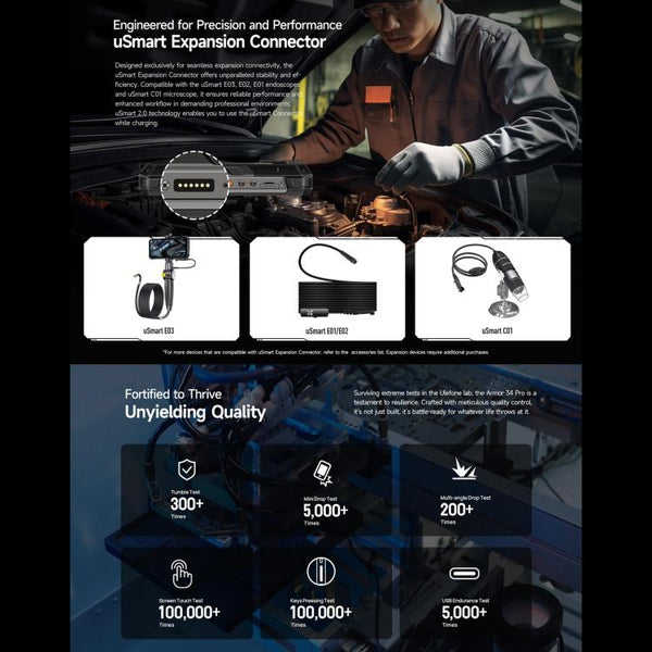 Ulefone Armor 34 Pro, 16GB+512GB, Night Vision, IP68/IP69K Rugged Phone, 6.95 inch Android 15 MediaTek Dimensity 7300 Octa Core, Network: 5G, NFC, OTG