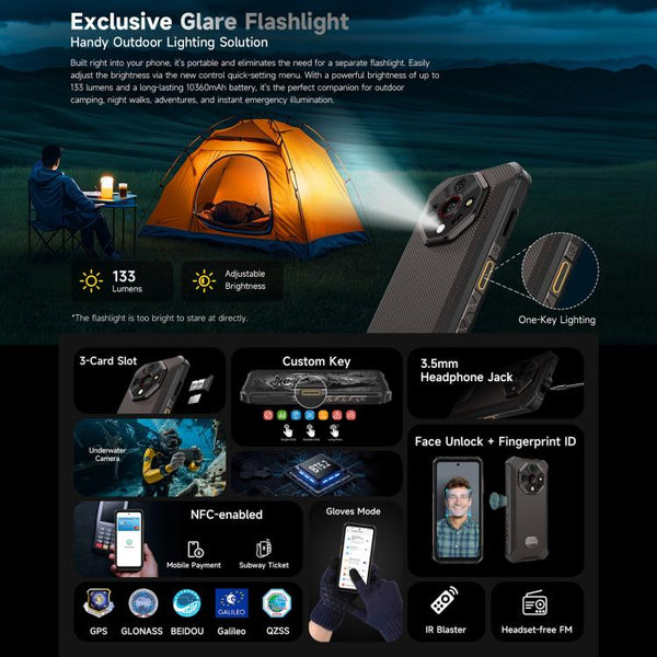 Ulefone Armor X16, 6GB+128GB, Night Vision, IP68/IP69K Rugged Phone, 6.56 inch Android 15 MediaTek Helio G91 Octa Core, Network: 4G, NFC, OTG