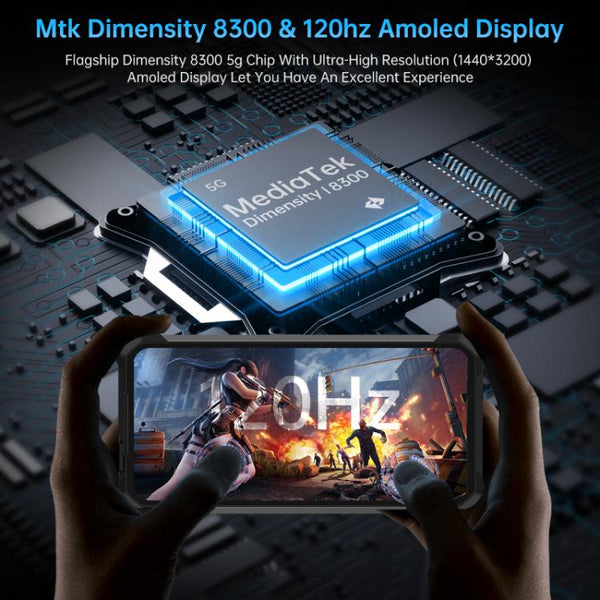 Unihertz Tank 4 Pro Projector Rugged Phone, 16GB+512GB, Night Vision, 6.73 inch Android 13 Dimensity 8300 Octa Core, Network: 5G, NFC