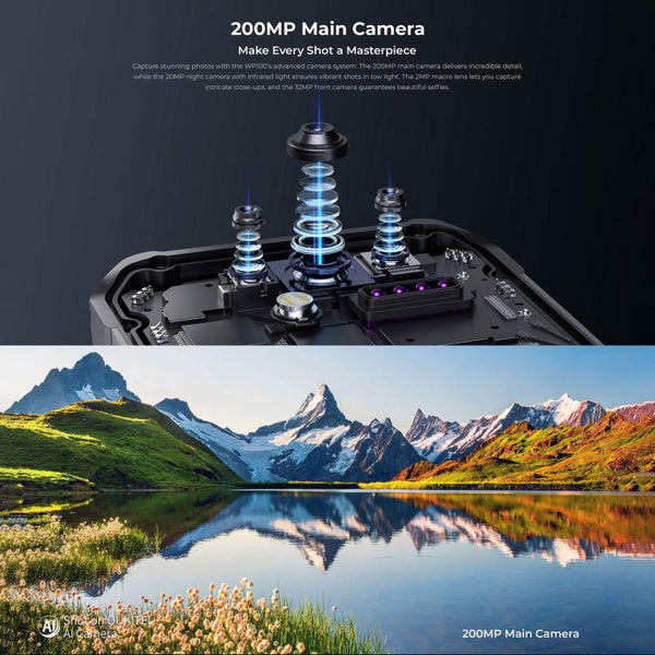 Oukitel WP100 Laser Rangefinder Rugged Phone, 12GB+512GB, 200MP Camera, Fingerprint Identification, 6.8 inch Android 14 MediaTek Dimensity 7300 Octa Core, NFC, OTG, Network: 5G