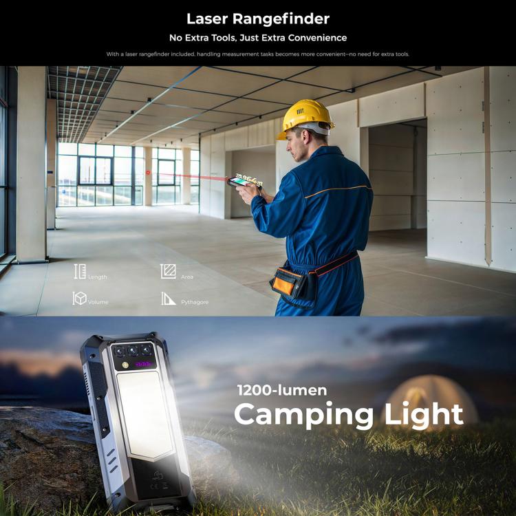 Oukitel WP100 Laser Rangefinder Rugged Phone, 12GB+512GB, 200MP Camera, Fingerprint Identification, 6.8 inch Android 14 MediaTek Dimensity 7300 Octa Core, NFC, OTG, Network: 5G