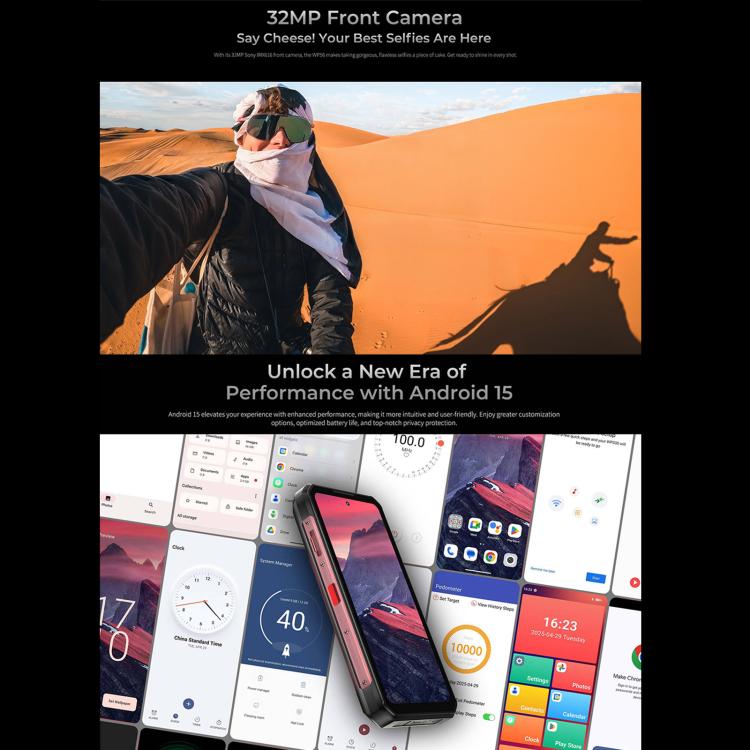 Oukitel WP56 Rugged Phone, 12GB+512GB, 108MP Camera, Fingerprint Identification, 6.8 inch Android 15 MTK Dimensity 7050 Octa Core, NFC, OTG, Network: 5G