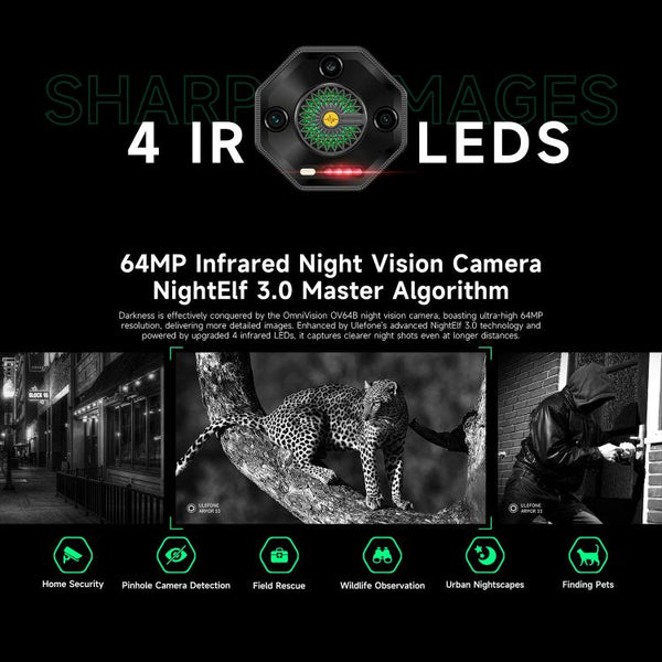 Ulefone Armor 33 Rugged Phone, 12GB+512GB, 6.95 inch Android 15 MediaTek Helio G100 Octa Core, Network: 4G, OTG, NFC, LED Light