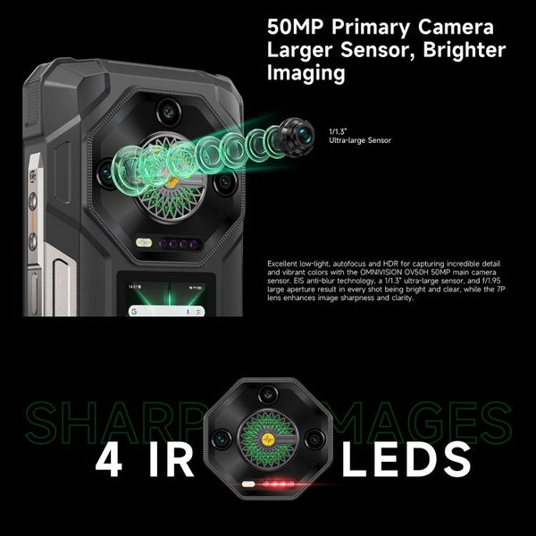 Ulefone Armor 33 Pro Rugged Phone, 16GB+512GB, Night Vision, 6.95 inch + 3.4 inch Dual Screen Android 14 MediaTek Dimensity 7300X Octa Core, Network: 5G, OTG, NFC