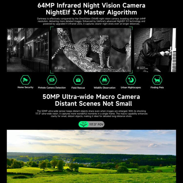 Ulefone Armor 33 Pro Rugged Phone, 16GB+512GB, Night Vision, 6.95 inch + 3.4 inch Dual Screen Android 14 MediaTek Dimensity 7300X Octa Core, Network: 5G, OTG, NFC