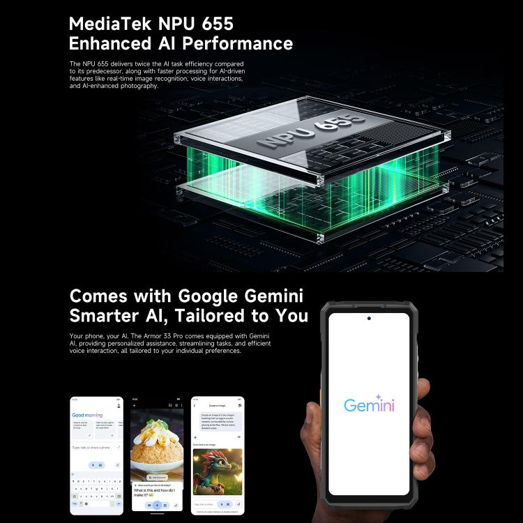 Ulefone Armor 33 Pro Rugged Phone, 16GB+512GB, Night Vision, 6.95 inch + 3.4 inch Dual Screen Android 14 MediaTek Dimensity 7300X Octa Core, Network: 5G, OTG, NFC