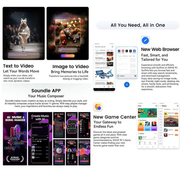 Blackview WAVE 9C, 4GB+128GB, 6.56 inch Android 15 Unisoc T603 SC9863A Octa Core, Network: 4G, OTG