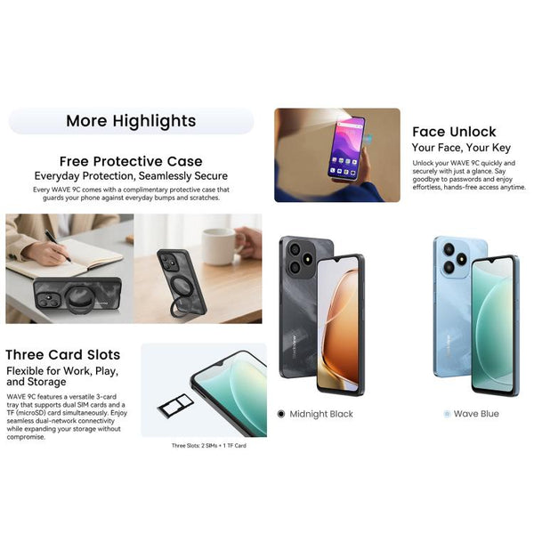 Blackview WAVE 9C, 4GB+128GB, 6.56 inch Android 15 Unisoc T603 SC9863A Octa Core, Network: 4G, OTG