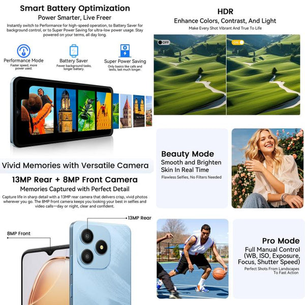 Blackview WAVE 9C, 4GB+128GB, 6.56 inch Android 15 Unisoc T603 SC9863A Octa Core, Network: 4G, OTG