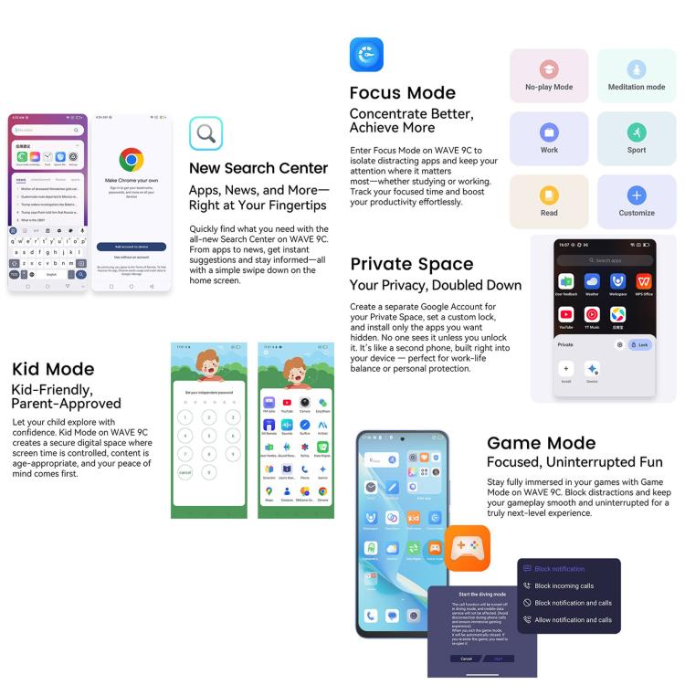 Blackview WAVE 9C, 4GB+64GB, 6.56 inch Android 15 Unisoc T603 SC9863A Octa Core, Network: 4G, OTG