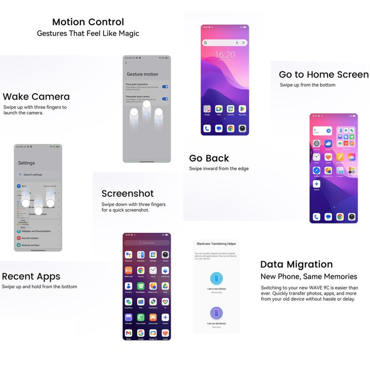 Blackview WAVE 9C, 4GB+64GB, 6.56 inch Android 15 Unisoc T603 SC9863A Octa Core, Network: 4G, OTG