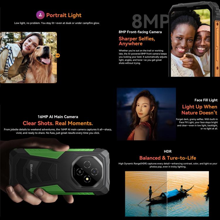 Blackview FORT 1, 6GB+256GB, 6.56 inch Android 15 Unisoc UMS9230E T615 Octa Core, Network: 4G, OTG, NFC