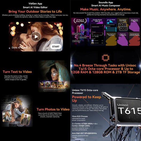 Blackview FORT 1, 4GB+128GB, 6.56 inch Android 15 Unisoc UMS9230E T615 Octa Core, Network: 4G, OTG, NFC