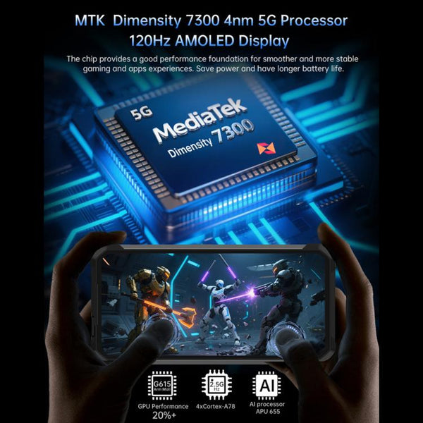 Unihertz 8849 Tank 4 Night Vision Projector Rugged Phone, 12GB+512GB, 6.78 inch Android 14 Dimensity 7300 MT6878 Octa Core, Network: 5G, NFC